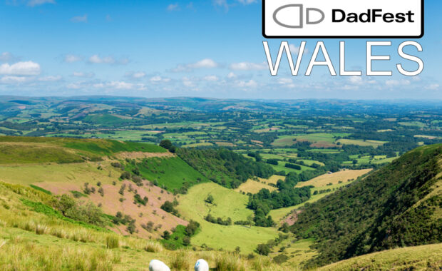 Dadfest Wales 2025 - Image of Mountains with logo